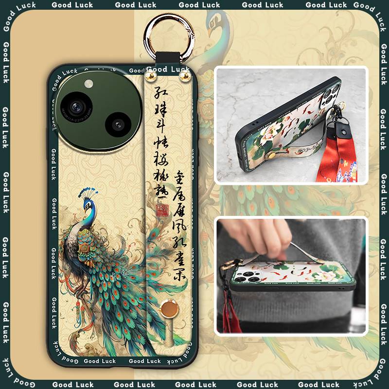 Wrist Strap Lanyard Phone Case For Sharp Aquos R9/SH-51E Wristband Kickstand Waterproof Fashion Phone Holder Silicone