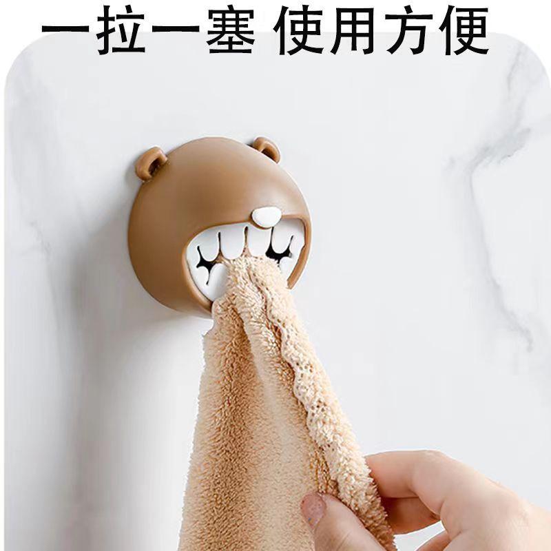 Bear Towel Storage Rack, Bathroom Towel Hook, Kitchen Cloth Stopper, Face Towel Stopper, Dishwashing Cloth Storage