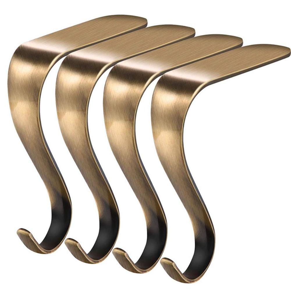 Metal Grips Multifunctional Shelf Christmas Stocking Holders Hanger Mantel Hooks Stockings Clip