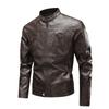 Cross-European size new men's leather jacket casual fashion stand-up collar jacket men's leather jacket motorcycle jacket