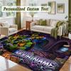 Crystal Velvet Square Rug Custom NameTeenage Mutant Ninja Turtles Pattern Non Slip Home Floor Decor Rug
