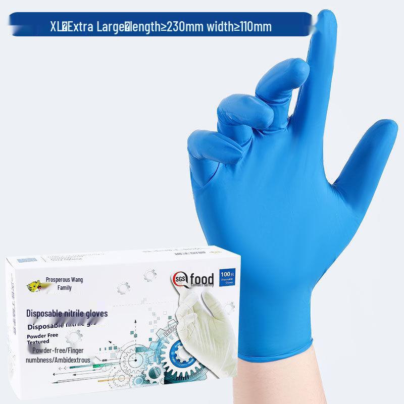 Durable Black Nitrile Gloves: Thick, High-Elasticity, Oil-Proof, Anti-Slip for Auto Repair & Mechanical Maintenance