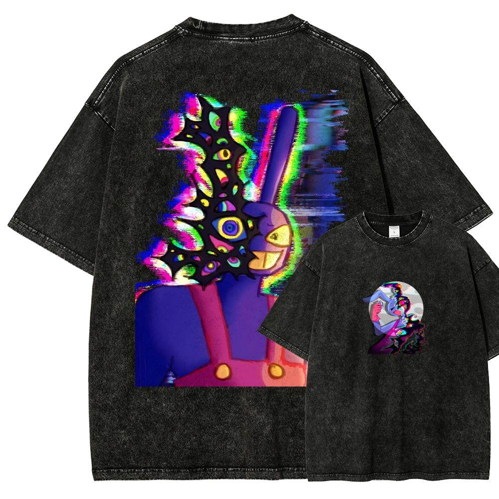 The Amazing Digital Circus Washed T-shirt 2026 New Model Personality Clothes Shirt Year Round Clothing Retro Loose Oversized Plus Size Unisex