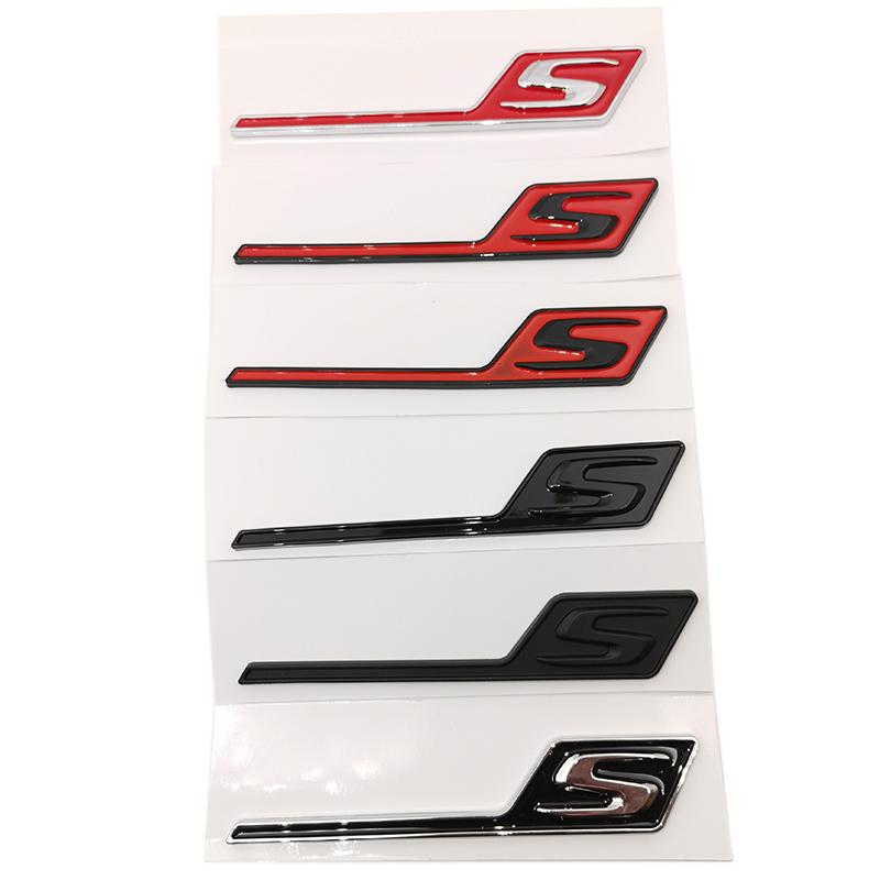 New ABS S Badge Car Rear Emblem Sticker for Mercedes Benz W117 Cla45 W205 C63 W212 E63 W207 W176 A45 X156 Gla45 AMG Styling