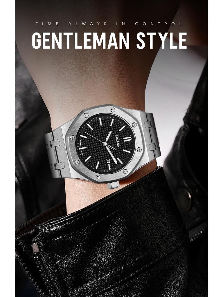 Szwajcarski Luksusowy Męski Wodoodporny Zegarek Luminous