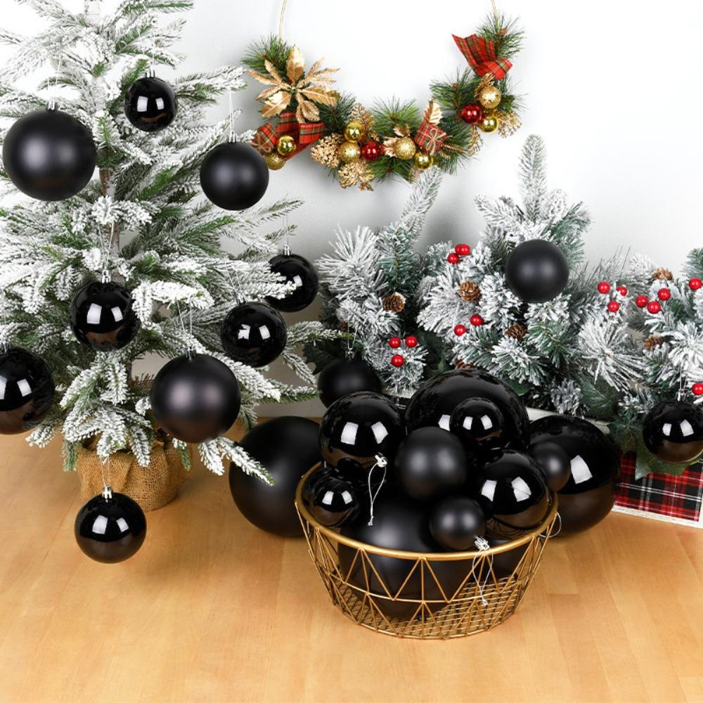4/6Pcs 6/8/10cm Black Christmas Ball PVC Christmas Home Decoration  Shopping Mall