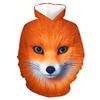 Modischer Kinder Hoodie Tiergrafiken Langarm Fuchs 3D Druck Junge Mädchen Sweatshirt Streetwear Locker Kinderkleidung Oberteil