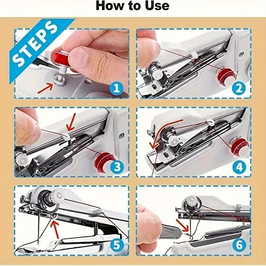 Mini Handheld Sewing Machine Portable Stitch Sew Needlework Cordless Clothe Fabrics Battery Power Electric Sewing Machine