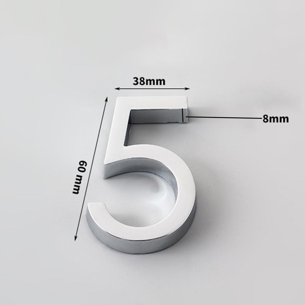 60mm Self-Adhesive House Numbers Modern Number Signs On The Door Extra Apartment Address And Mailbox Plate Hotel Room Numerals