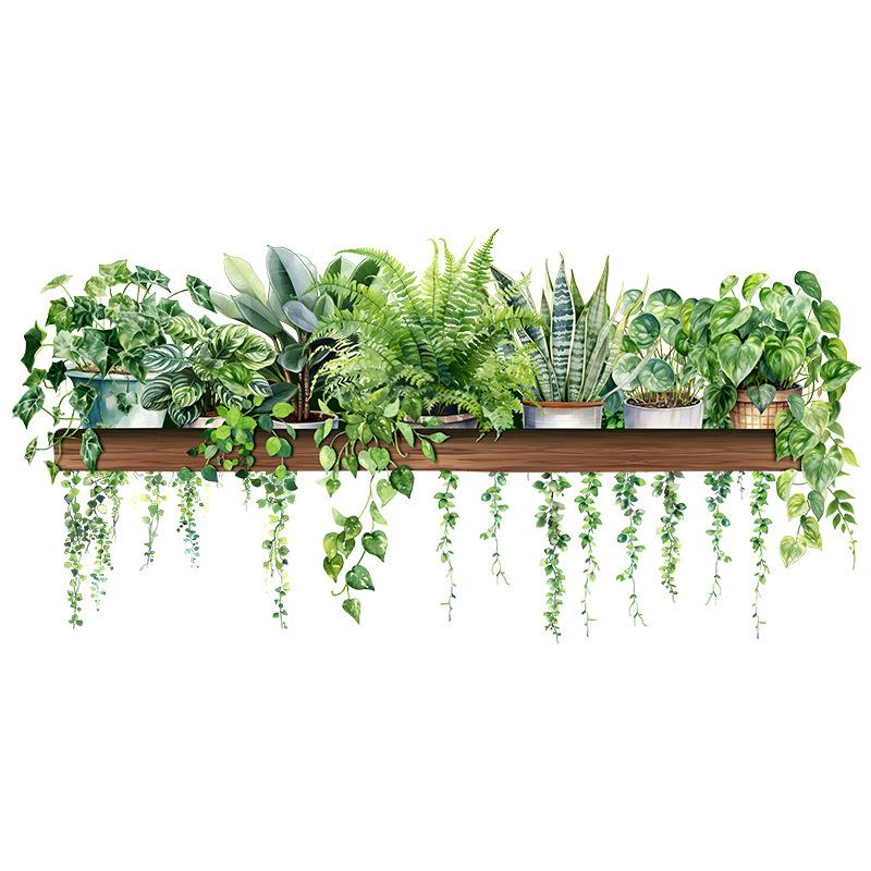 Green Plant Wall Sticker Self Adhesive Removable Kitchen Living Room Rental Home Decor