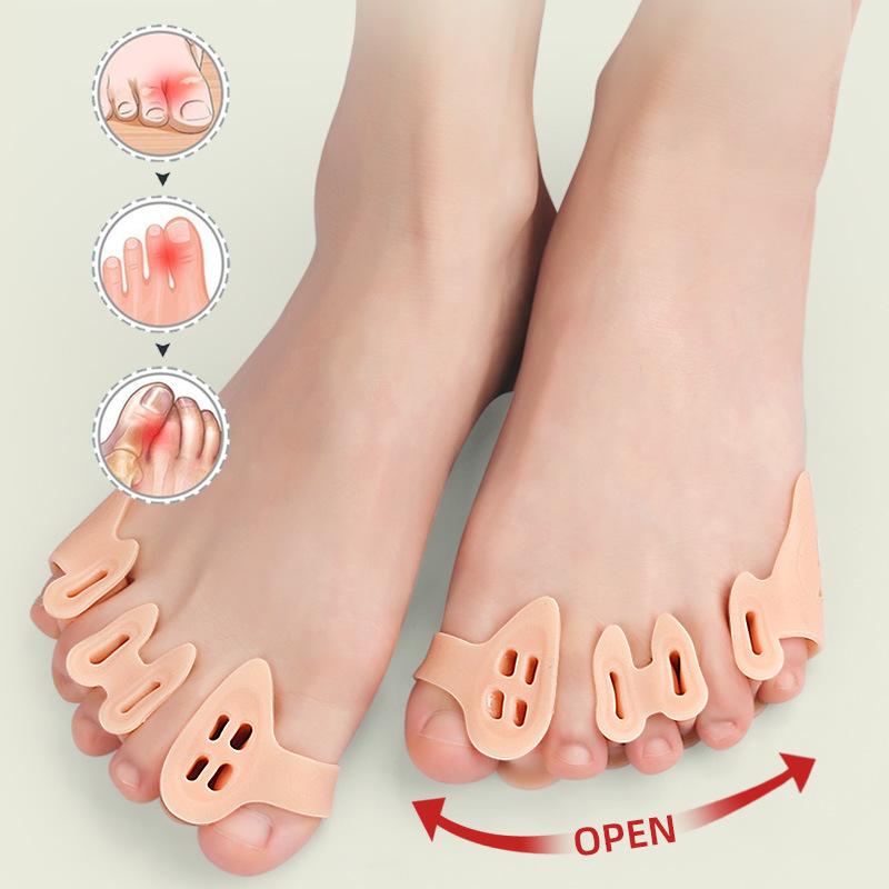 Five-hole Toe Splitter, Thickened Pedicle Shock Absorption and Pressure Relief Arch Massage Half-yard Pad, Hallux Valgus Arch Orthopedic Cover