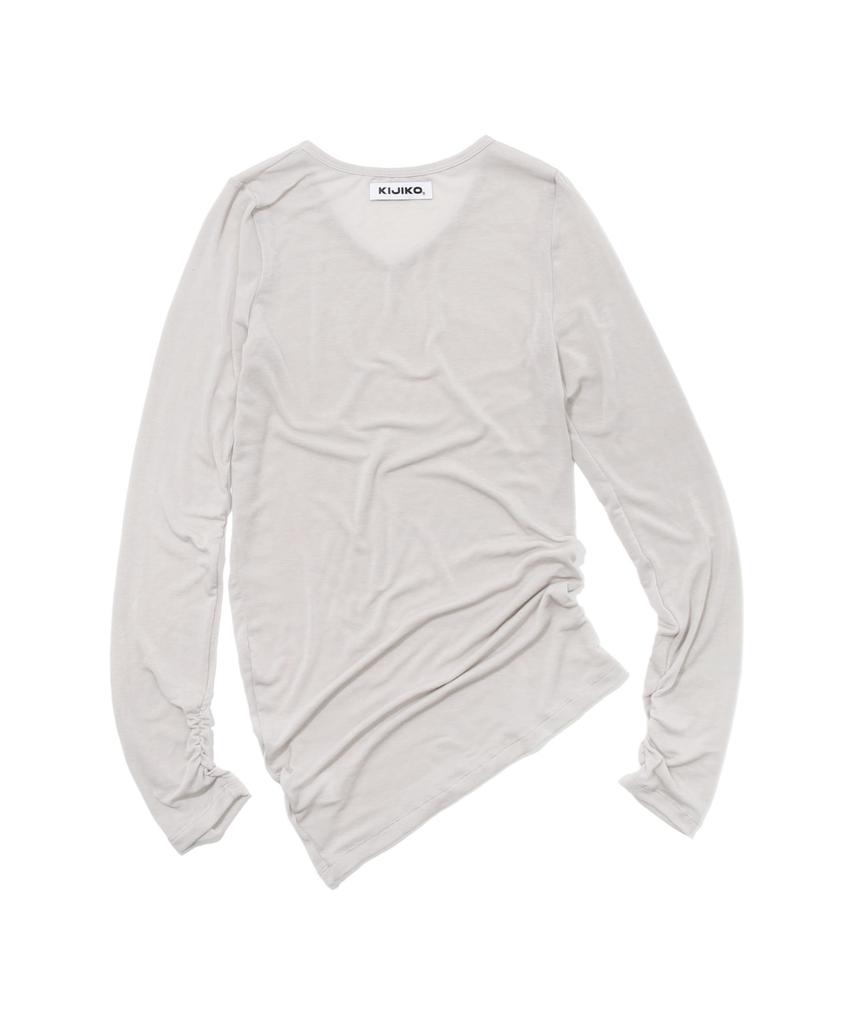 KIJIKO Ke311. Curved Sheer Tee Gray