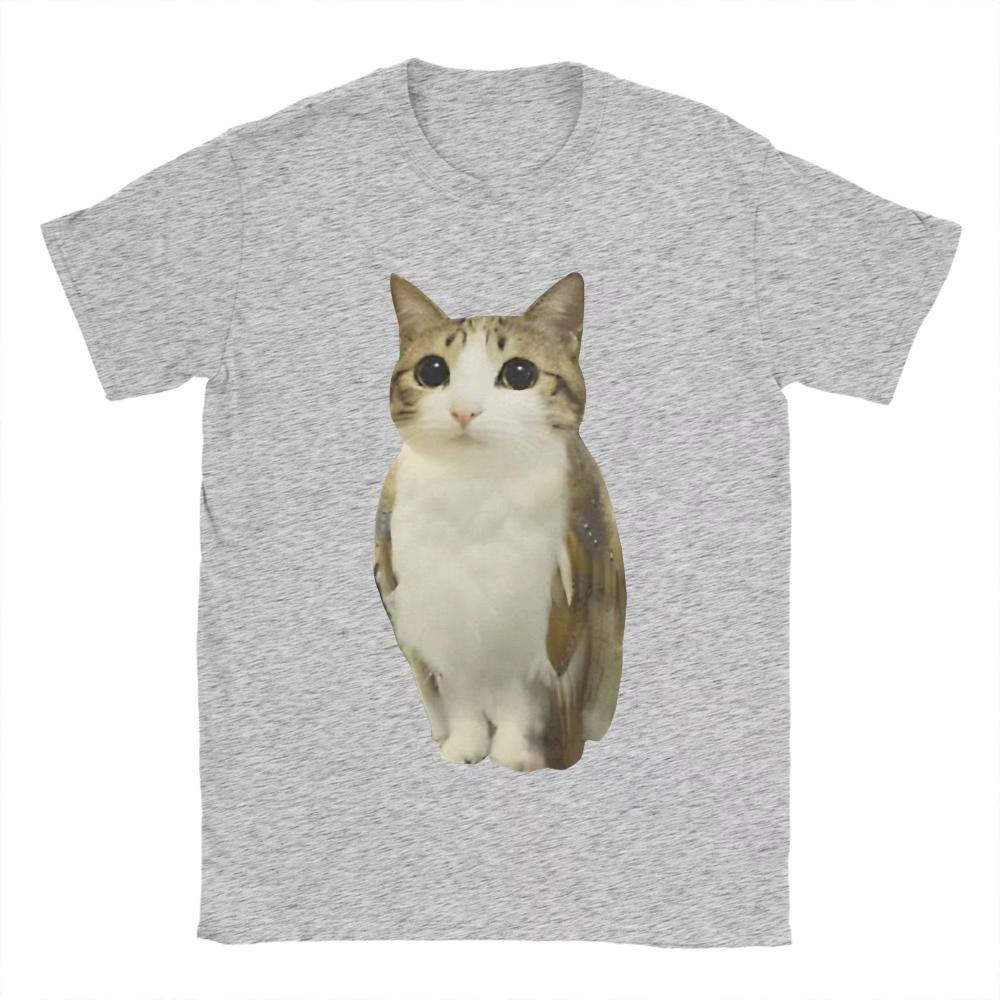 Men's and Women's Meowl Cat Owl Funny Printed T-Shirt Cotton Fashion T-Shirt Top Clothing