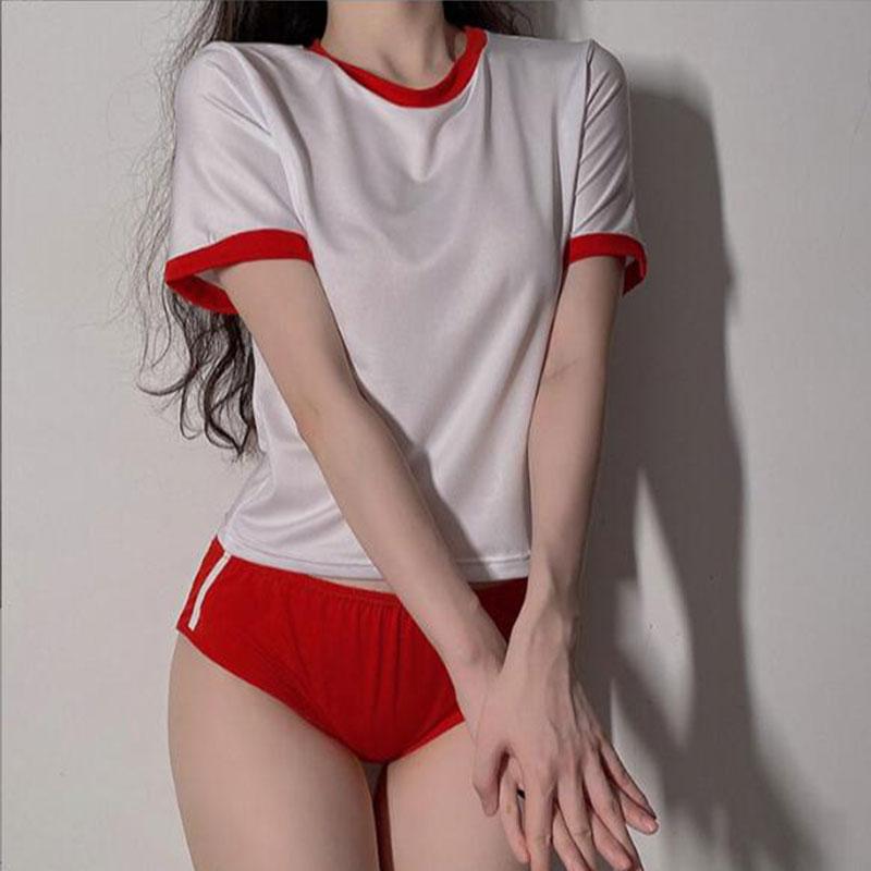 Japanese School Uniform Erotic Cosplay Lingerie Set Tops with Mini Skirt and Tie Set Role Play Sexy Costume
