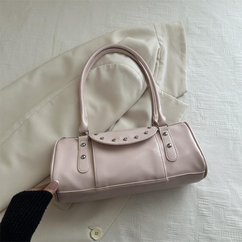 Hand-held Cylindrical Bag, Simple and Fashionable Pillow Bag, Commuter Single-shoulder Bag Under The Arm Bag