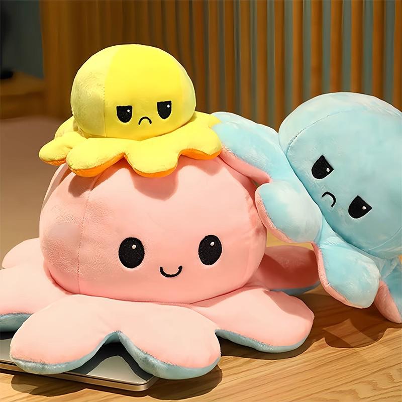Octopus Plush Toy: Double-sided Reversible Expression Doll - Perfect Birthday Gift