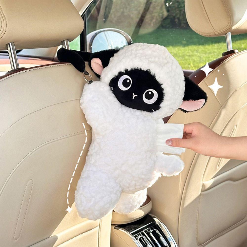 Cute Car Plush Napkin Box Soft Tissue Storage Holder Wall Hanging Napkin Dispenser  Family Car