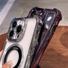 Luxury Plating Transparent For Magsafe Magnetic Case For iPhone 14 13 12 11 Pro Max 14Pro Shockproof Corners Clear Acrylic Cover