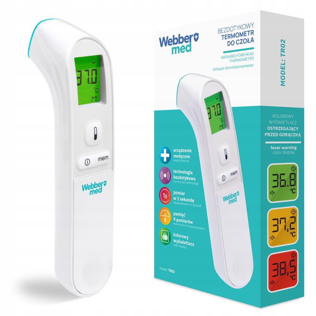 Webber Tr02 Non-Contact Medical Infrared Thermometer Fever Alarm