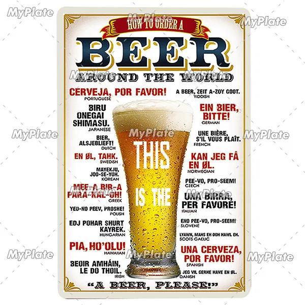 KALTEN BIER Metall Zeichen Vintage Plaque Alkohol Zinn Zeichen Platte Wand-dekor Für Bar Club Mann Cave Kunst Malerei  geschenk