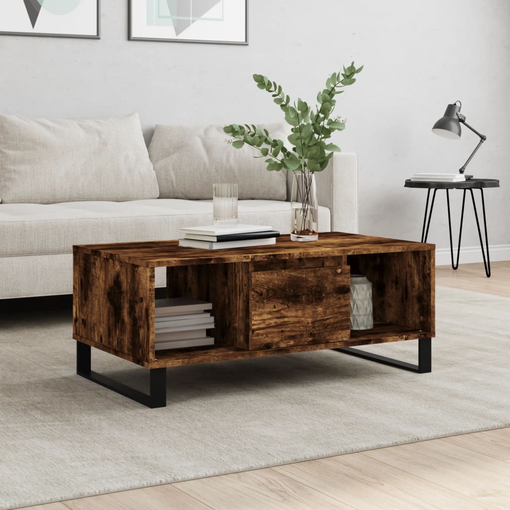 Coffee Table Smoked Oak 90 x 50 x 36.5 cm Particleboard