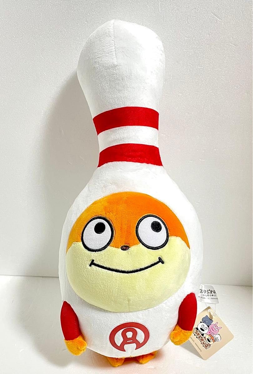 

Round One Exclusive Studio UG Plush Toy, Bowling Pin Shape, WhiteRed, Big Size, Prize Item