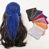 80cm Glitter Rhinestone Square Scarf, Sparkly Mesh Head Wrap for Women