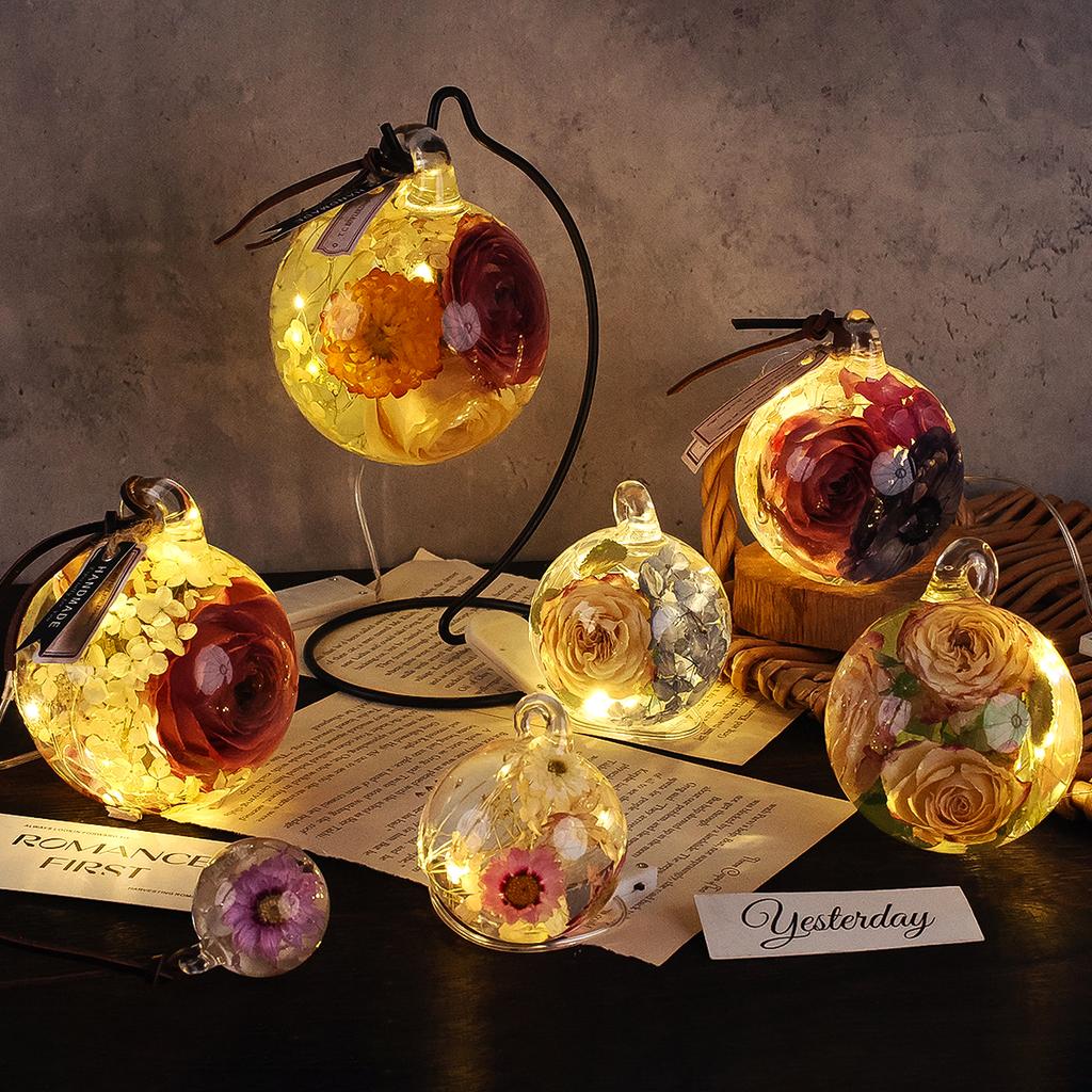 DIY Crystal Epoxy Resin Sphere Mold 3D Multi Size Desktop Ornamental Crafts Making Kit Perforated Ball Hanging Bracket Mirror Si