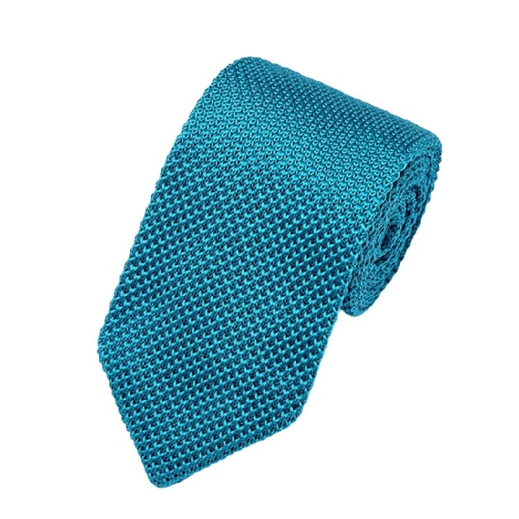 Solid Color Necktie Flexible Knitted Tie Easy Maintenances Polyester Fabric Neckwear for Work Holiday Formal Event