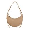 Solid Color Crescent Shaped Shoulder Bag Pu Leather Womens Crossbody Purse For Daily Use