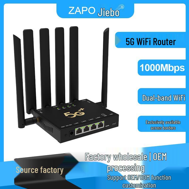 ZAPO 5G Dual-Band Indoor Gigabit CPE Router with Wall-Penetration and SIM Card Slot