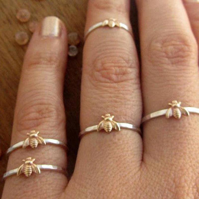 New 925 Sterling Silver Bee Ring Personality Charm Animal Shape Women Ring Birthday Party Gift for Friends Exquisite Jewelry