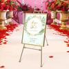 2 Golden Wedding Reception Photo Frame Display Stands A-shaped Framework Metal Floor Easel Stand Portable Large Wedding Easel