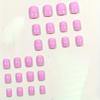 24Pcs Glossy Pinkish Press On Nails Short Square Fake Nails Minimalist Style False Nails Solid Color Full Cover Fake Nails For Women Girls Daily Wear