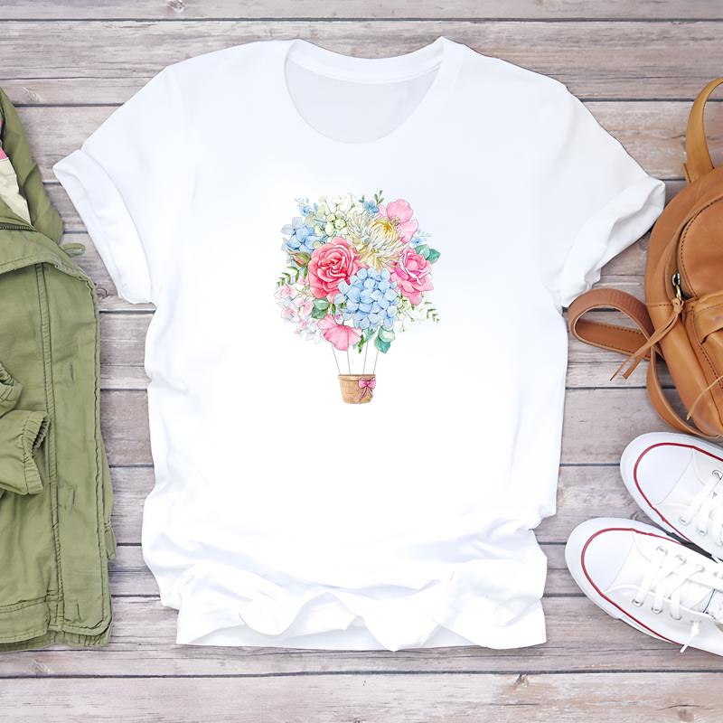 

Модная футболка с коротким рукавом и стильными принтами, идеально подходящая для летнего женского гардероба. 5XL