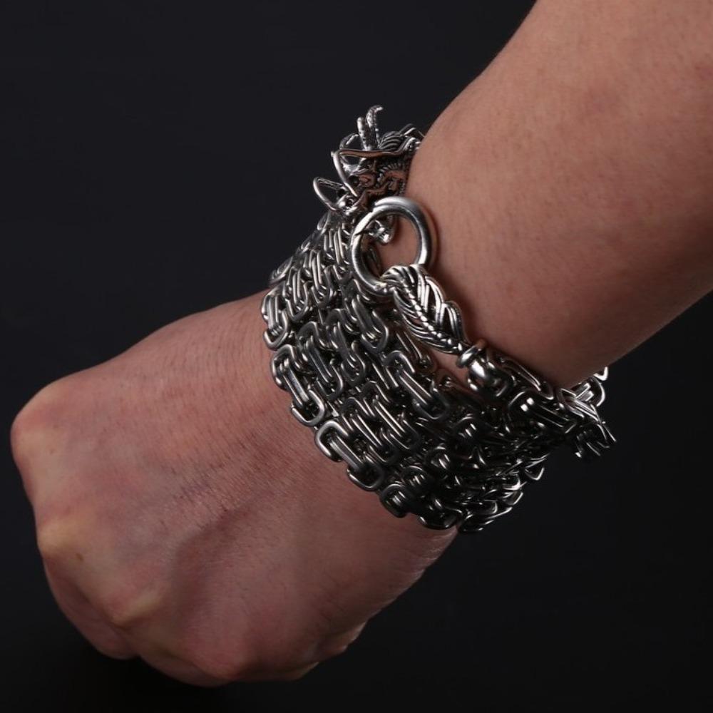 EDC Αλυσίδα Αυτοάμυνας για Εξωτερική Σπονδυλική Στήλη Δράκου από Ανοξείδωτο Ατσάλι, Βραχιόλι Καρίνας από Τιτάνιο και Ατσάλι, Κολιέ, Αλυσίδα Μέσης, Τετράγωνη Αλυσίδα, Προμήθειες Μαστιγίου