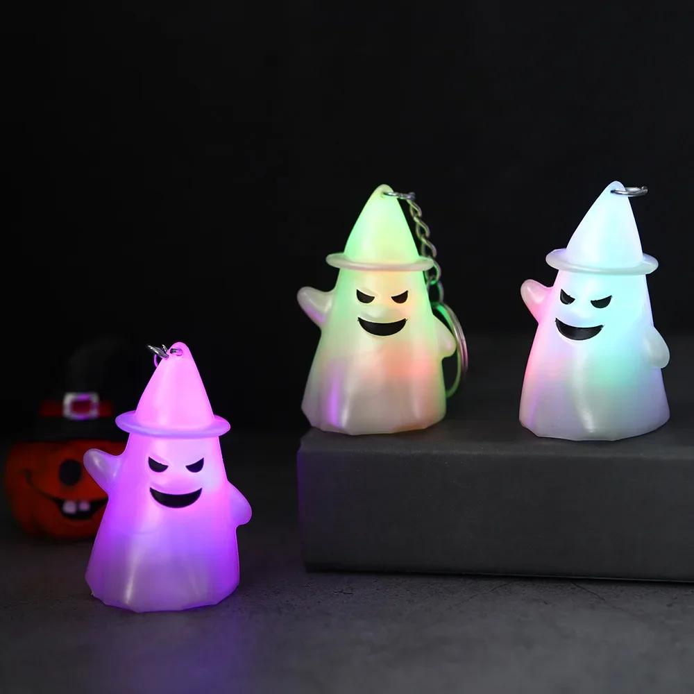 

Necklace Halloween Decoration Ghost Lights Keychain Battery Powered Halloween Children s Gifts Party Props Pendant Ghost Lights