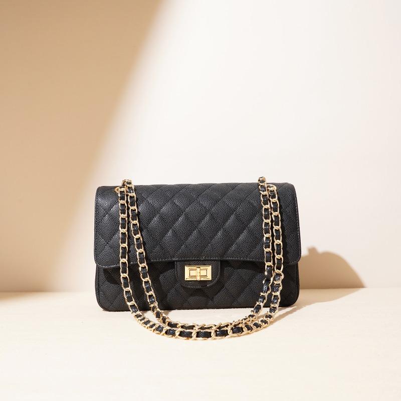 Sac chaîne cuir caviar losanges sac d'aisselle femmes nouveau classique épaule messager sac carré