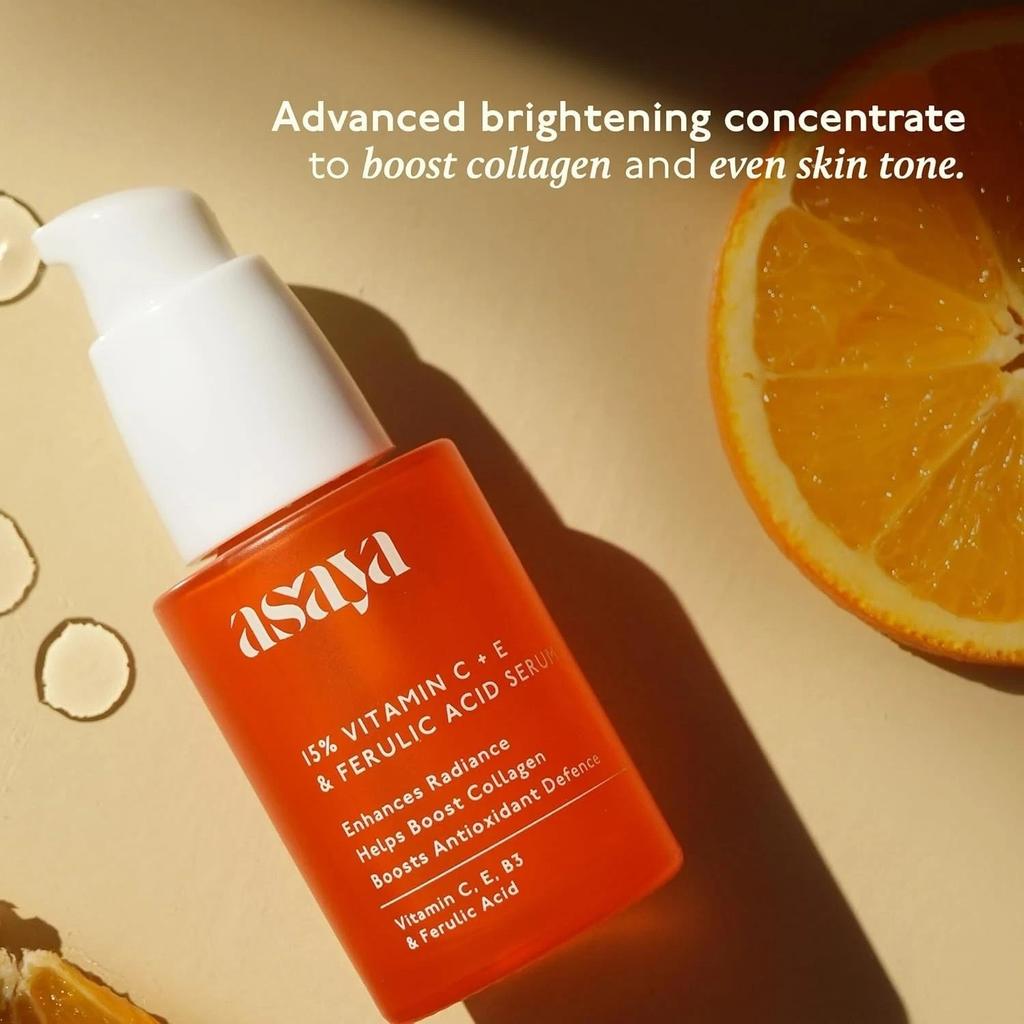 Asaya 15% Vitamin C Face Serum | Brightens Skin - 30ml
