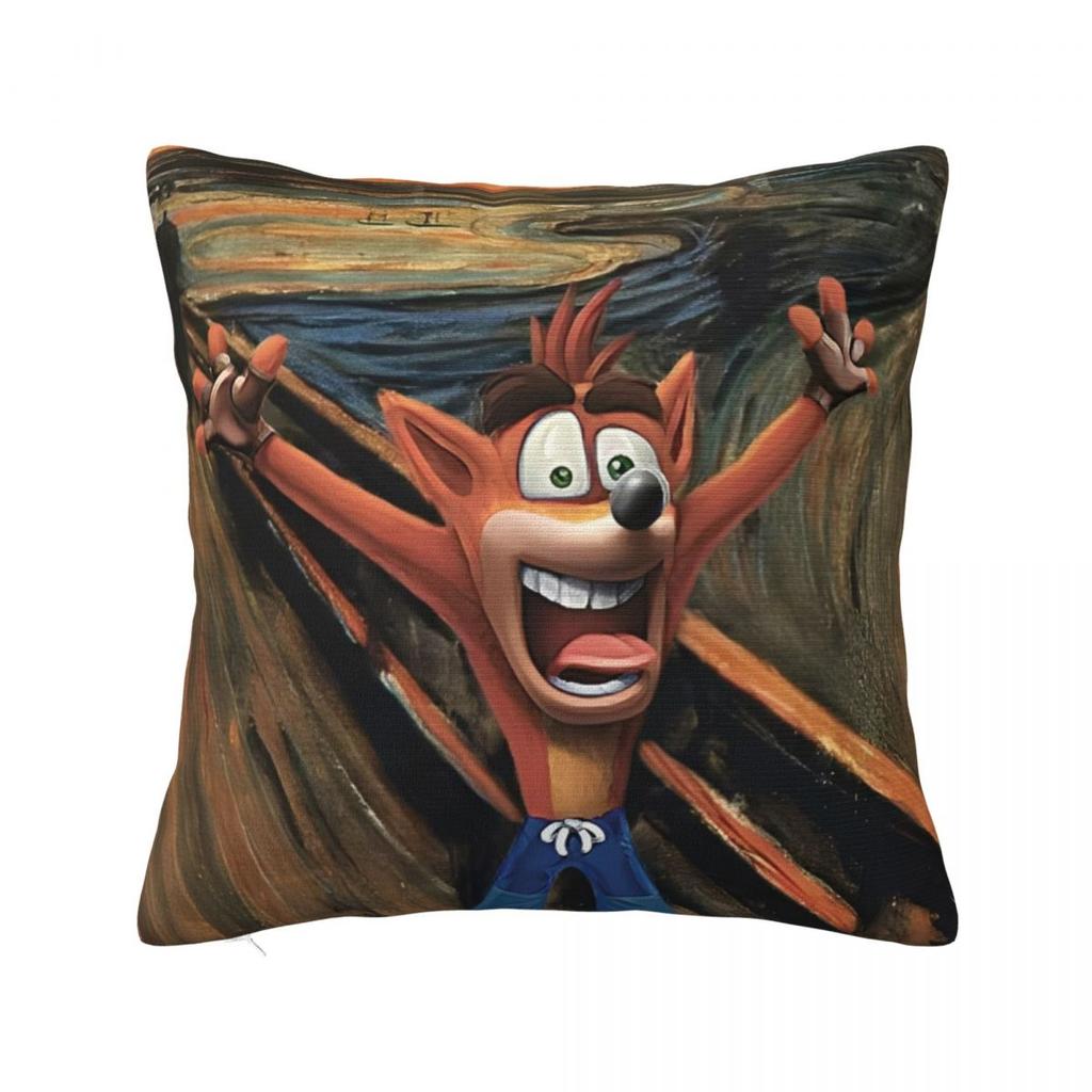 Crashs Bandicoots Cartoon Pillow Covers Merchandise Soft Cushion Cover Decoration Video Game Pillow Case Home Multiple Sizes
