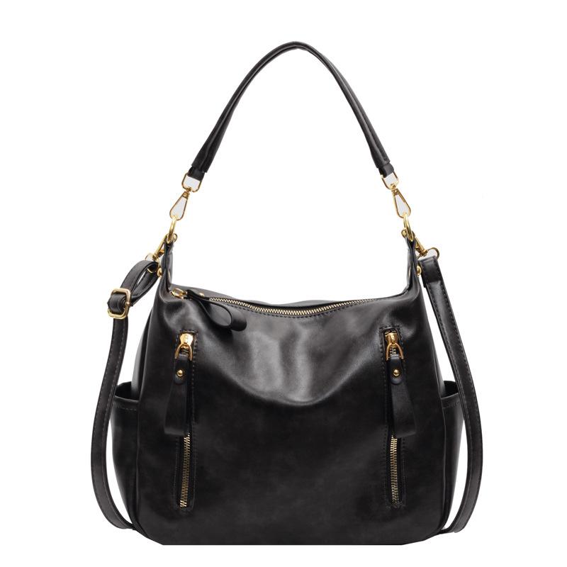 Retro large-capacity tote bag women's new autumn and winter fashion shoulder messenger bag casual underarm bag