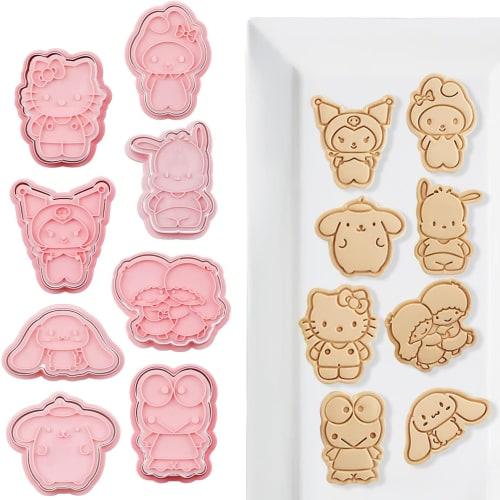 Set of 8 3D Cookie Cutters for DIY Biscuit Baking, Press-Type Cookie Cutters, Baking Supplies, Confectionery Tools, Kitchen Supplies, Kids, Prizes, Lu