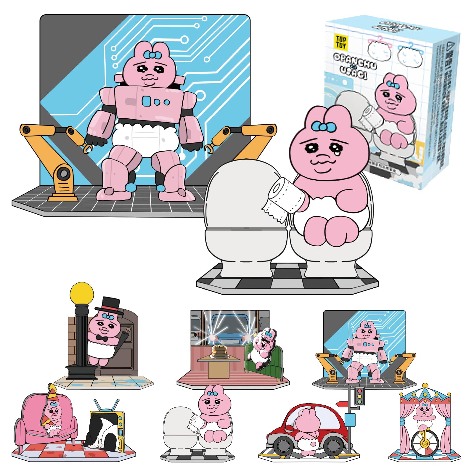 

TOP TOY Усаги Опанчу [Странная Повседневная Жизнь] Серия Акриловых Стендов [1 шт.] Гачапон Фигурка из Секретной Коробки Пластиковая Модель Премиум Игрушка Персонаж Усаги Опанчу