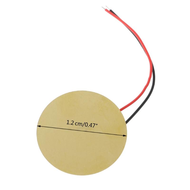 10pcs 12mm Copper Plate Piezo Buzzer Piezoelectric Ceramic Copper Buzzer Welding Wires for DIY Pressure Sensor Speaker