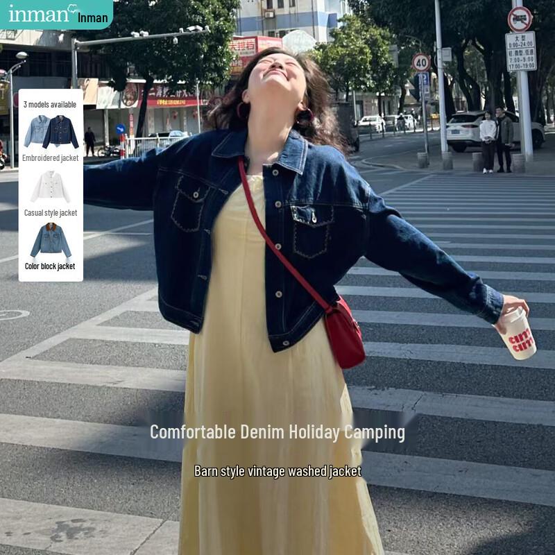 Женская джинсовая куртка INMAN в стиле ретро, свободного кроя S