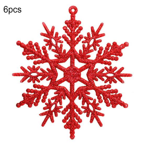 6 szt. 10 cm DIY Sztuczne Brokatowe Płatki Śniegu Wiszące Ozdoby Dekoracja Choinki