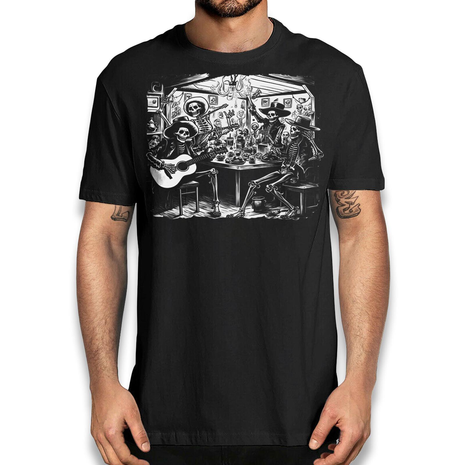 Dancing Skeletons Graphic T-Shirt - Vintage Mintage, Halloween Tee S