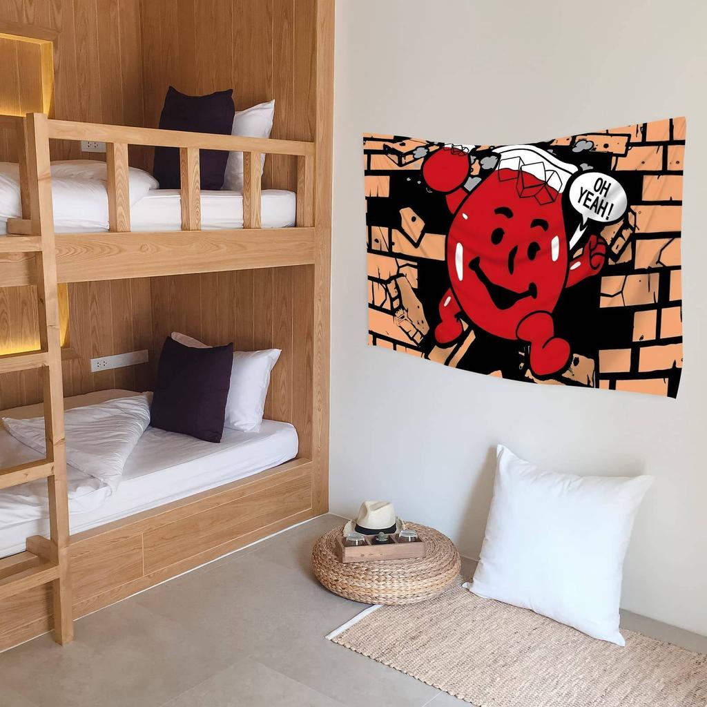 VIKAMA One fun red gummy bear tapestry Oh Yeah design suitable for bedroom living room and dormitory decoration
