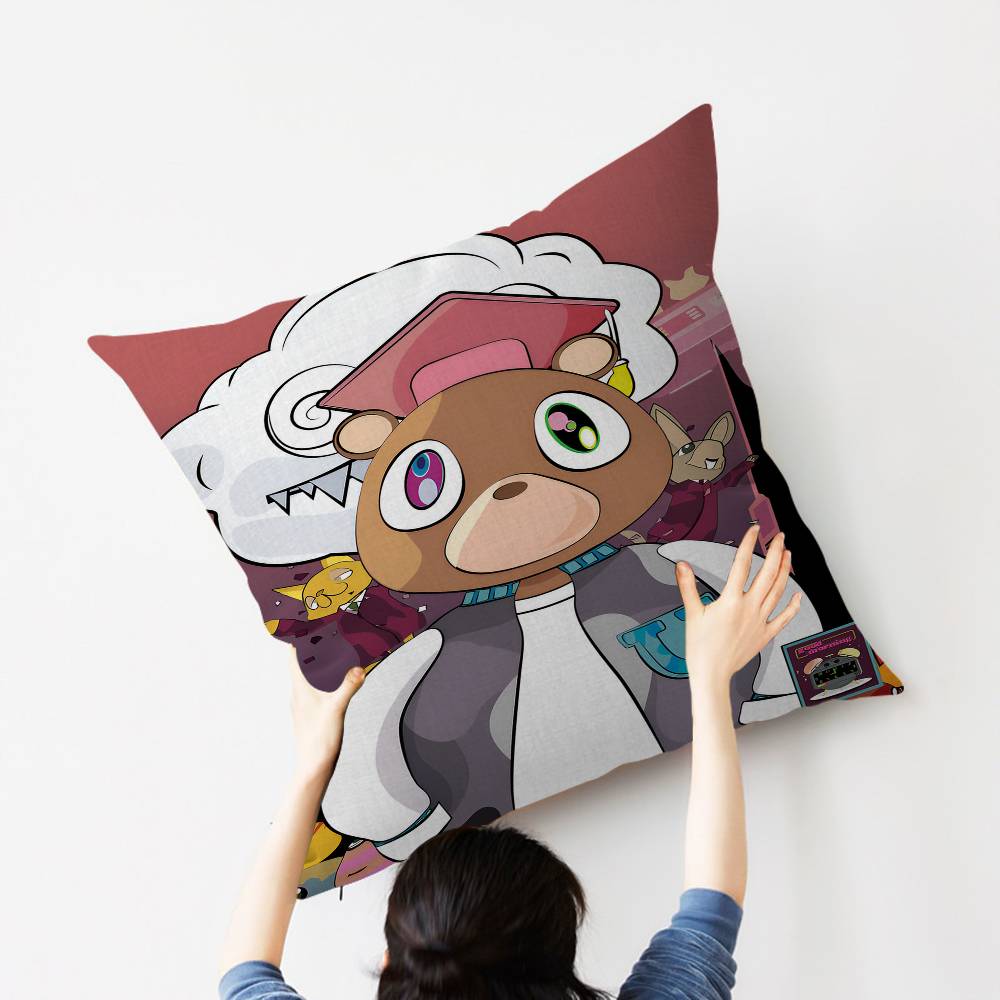 Rapper Singer Kanye West Pillow Covers Cartoon Sofa Decorative Home Double-sided Printing Short Plush Cute Cushion Cover