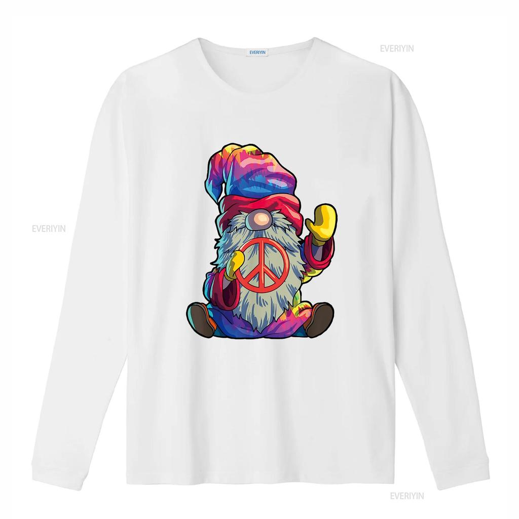 Hippie Gnomes T Shirt Tie Dye Peace vintage Washed homme graphic Top For Everyday Wear Unisex fashion Casual Versatile Slightly